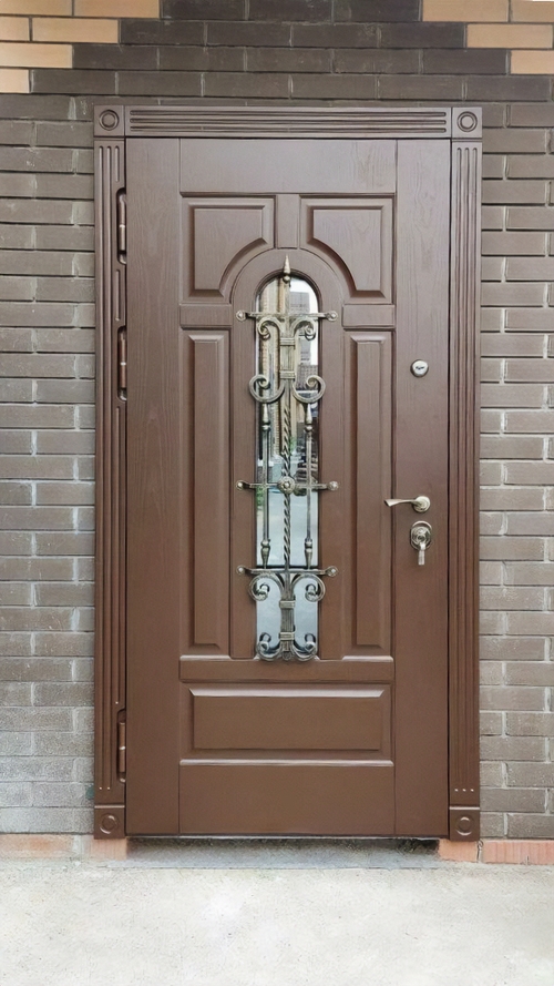 Дверь со стеклом и ковкой Дверь со стеклом и ковкой