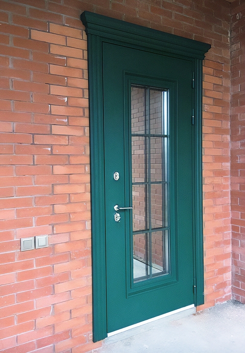 Зеленая остекленная дверь Зеленая остекленная дверь
