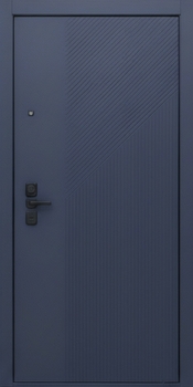 Входная дверь со скрытыми петлями и отделкой МДФ темно-синего цвета Входная дверь со скрытыми петлями и отделкой МДФ темно-синего цвета