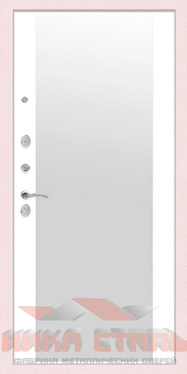 Белая входная дверь с зеркалом Белая входная дверь с зеркалом