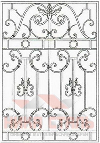 Кованая решетка на окно КР 28 Кованая решетка на окно КР 28