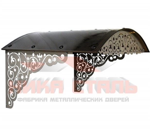 Стальной козырек над крыльцом с лазерной резкой Стальной козырек над крыльцом с лазерной резкой